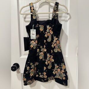 Floral Black Mini Dress